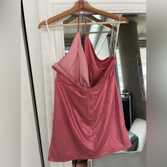 REVOLVE superdown MISSIE WRAP FRONT DRESS IN PINK METALLIC - Picture 6 of 9